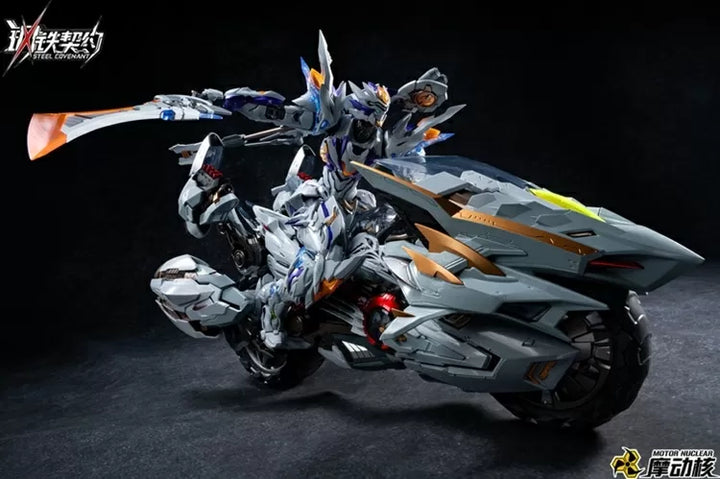 Motor Nuclear - MNZ-GT01X Battle Armor White Tiger & Tiger Shark Motorcycle Set Metal Build Action Figure [PRE-ORDER]