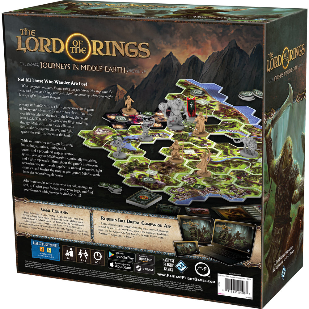 Fantasy Flight Games The Lord of the Rings Journeys in Middle-Earth back box