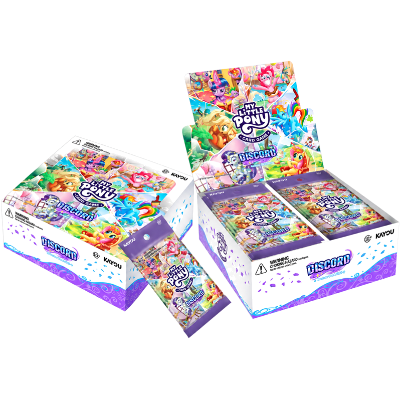 Kayou My Little Pony TCG Series 2 Discord display boxes and booster pack