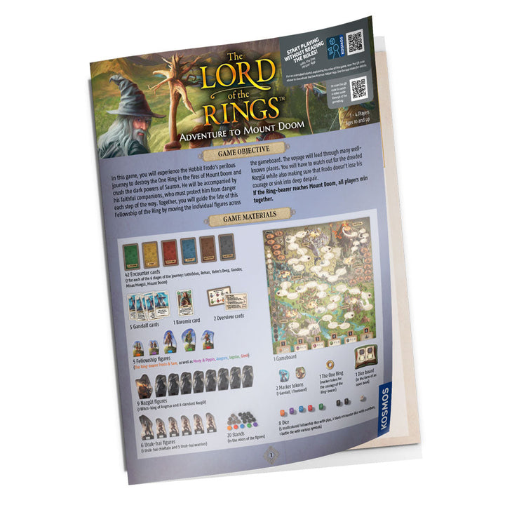 Kosmos The Lord of the Rings Adventure to Mount Doom manual and components