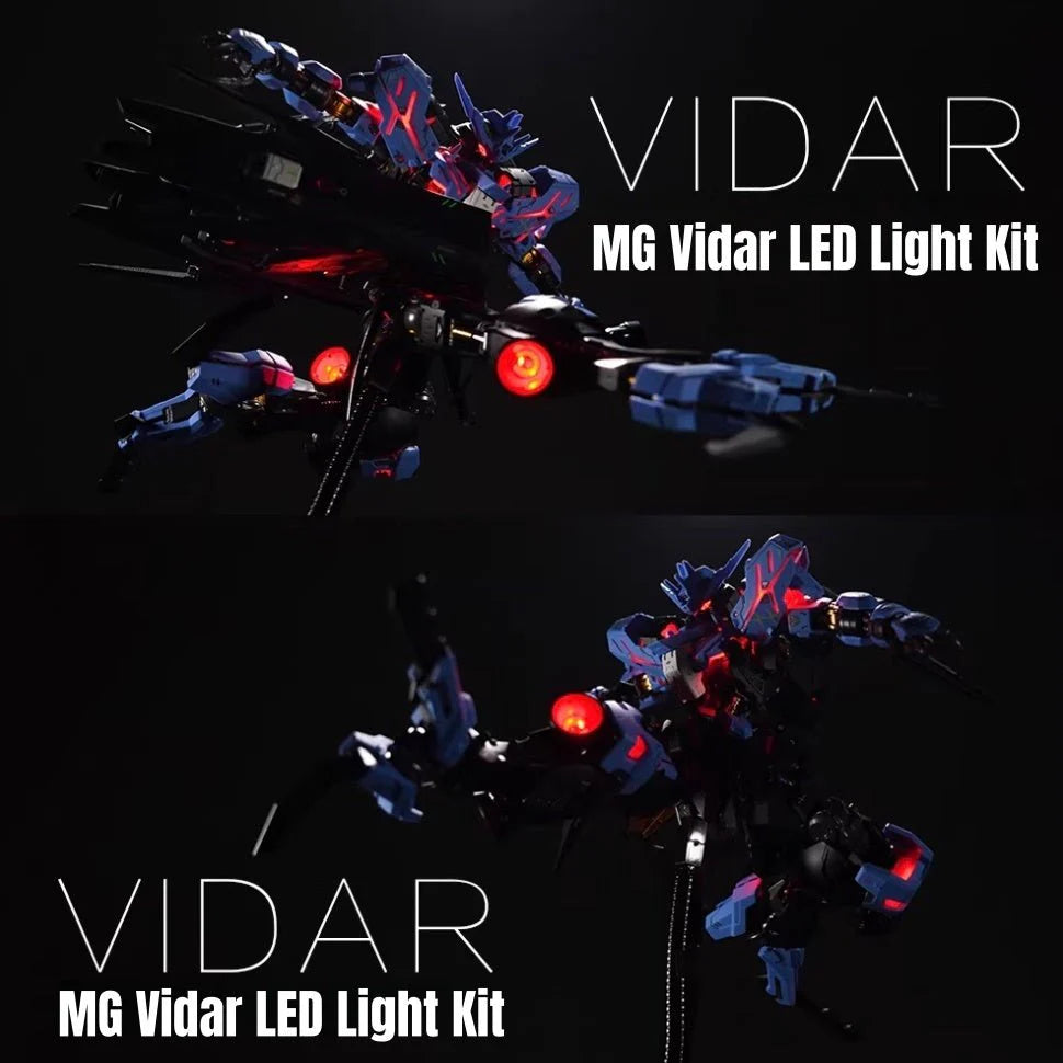 Kosmos 1/100 MG Gundam Vidar RGB LED Light Kit - Backpack thruster and reactor lighting demonstrations; model and stand sold separately