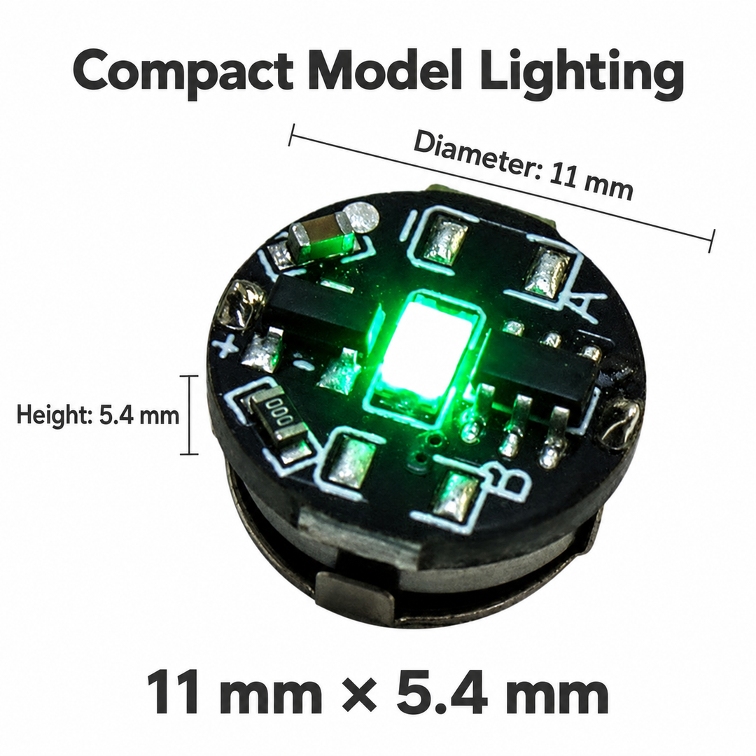 Magnetic LED dimensions: 11 mm diameter and 5.4 mm high