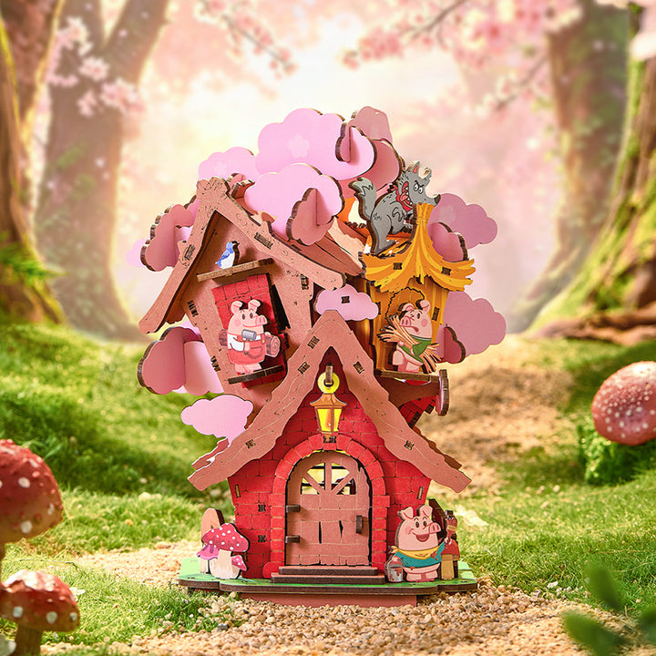 Rolife The Three Little Pigs' Houses DIY Wooden 3D Puzzle TGS08 - Product Image 2