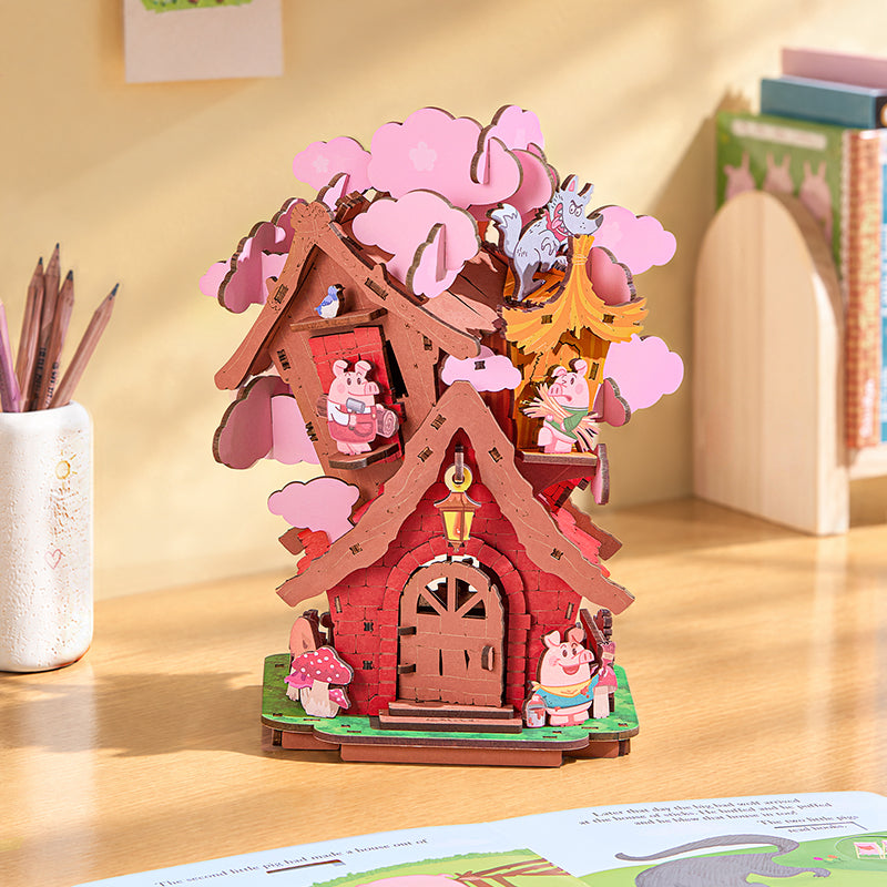 Rolife The Three Little Pigs' Houses DIY Wooden 3D Puzzle TGS08 - Product Image 3