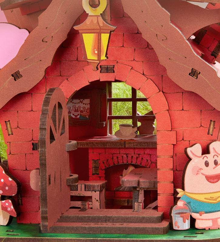 Rolife The Three Little Pigs' Houses DIY Wooden 3D Puzzle TGS08 - Product Image 4
