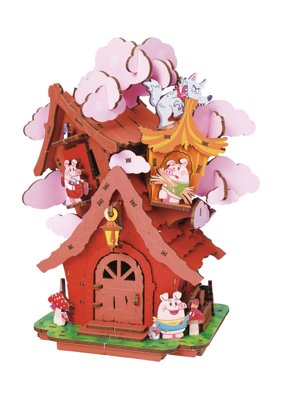 Rolife The Three Little Pigs' Houses DIY Wooden 3D Puzzle TGS08 - Complete Model