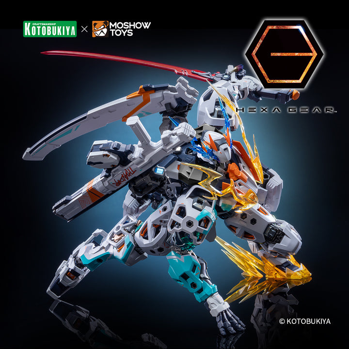 V-THOR Assault Type Ji rei in a low action pose with weapons and effects