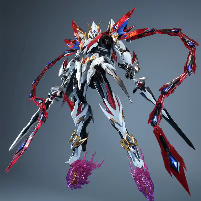 Motor Nuclear MNP-XH04W Nezha Majestic Color, front view with ribbons and weapons