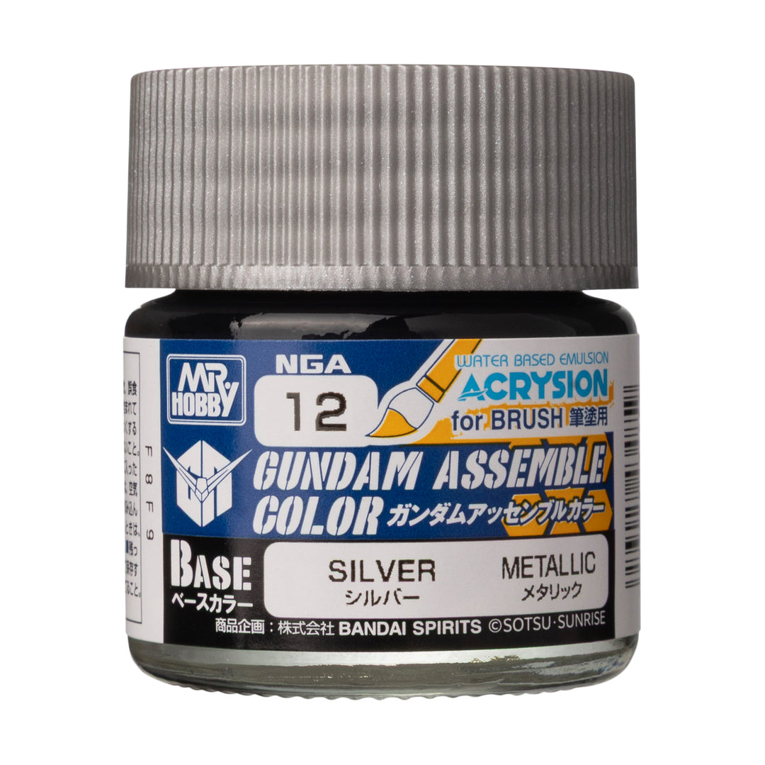 MR HOBBY - GSI Creos Gundam Assemble Color Silver 10ml NGA12 - bottle