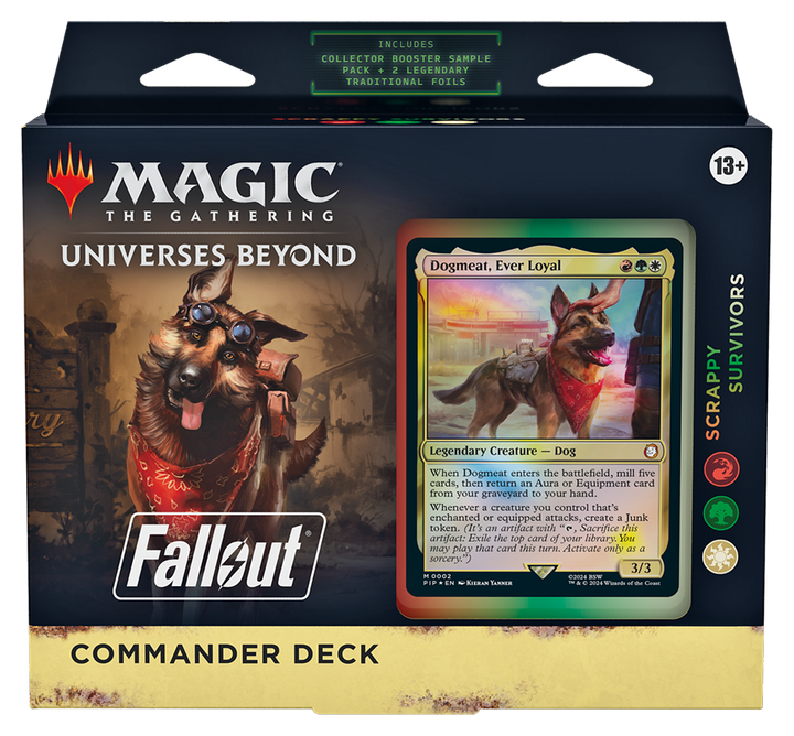 Magic The Gathering Fallout Scrappy Survivors Commander Deck straight front packaging