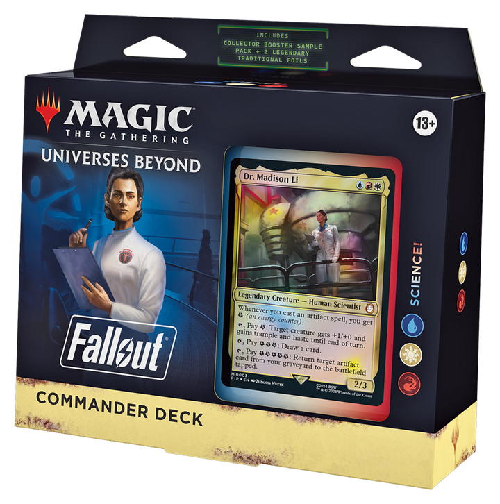 Magic The Gathering Fallout Science! Commander Deck angled packaging