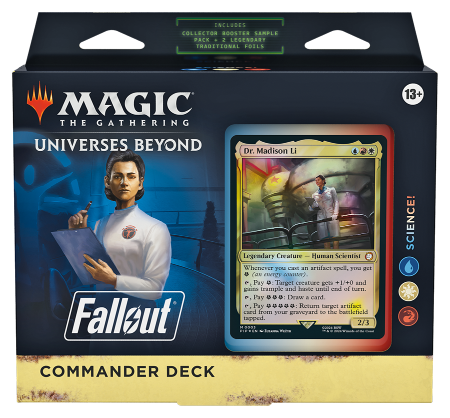 Magic The Gathering Fallout Science! Commander Deck straight front packaging