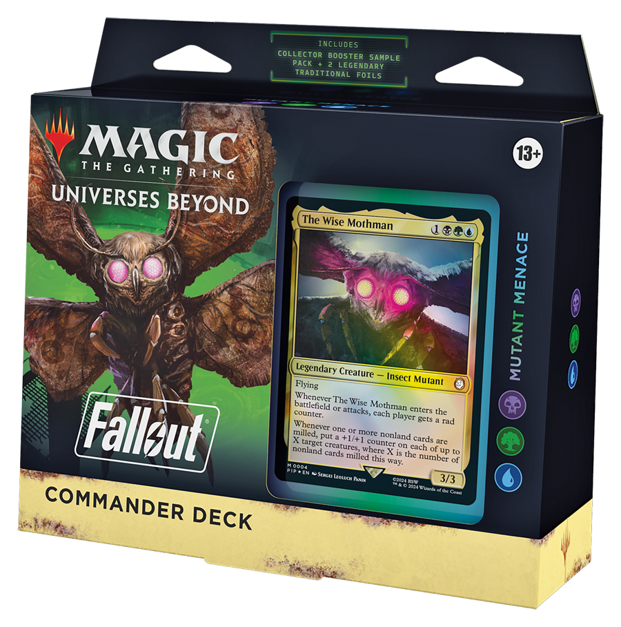 Magic The Gathering Fallout Mutant Menace Commander Deck angled packaging