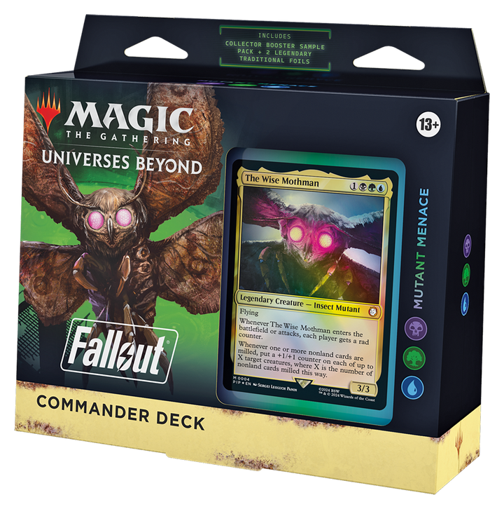 Magic The Gathering Fallout Mutant Menace Commander Deck angled packaging