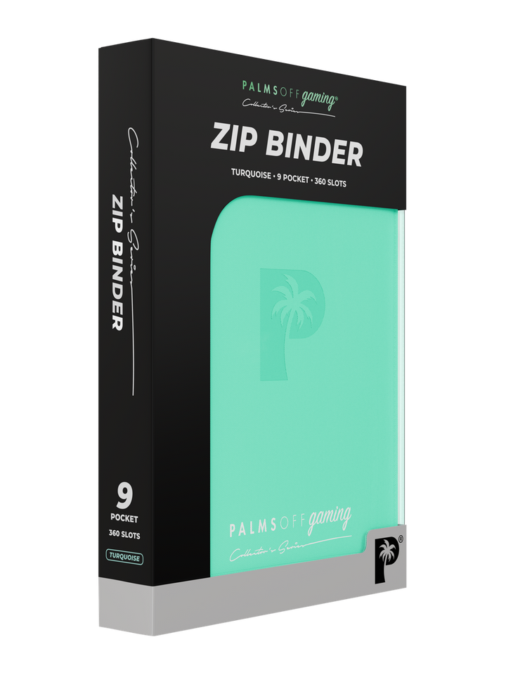 Palms Off Collector’s Series 9 Pocket Zip Binder (Turquoise) - retail packaging