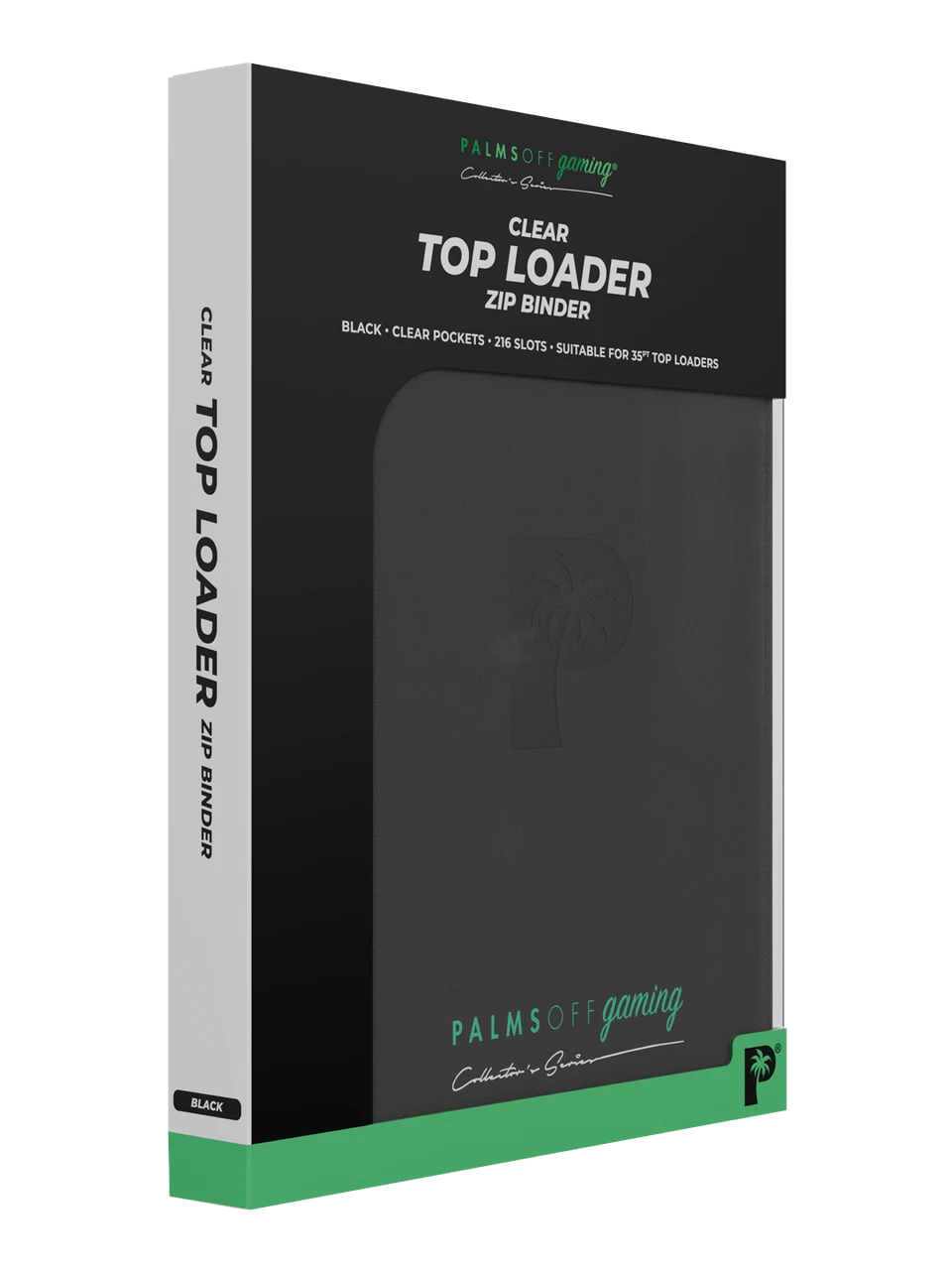 Palms Off Collector’s Series Top Loader Zip Binder (Black) - retail packaging