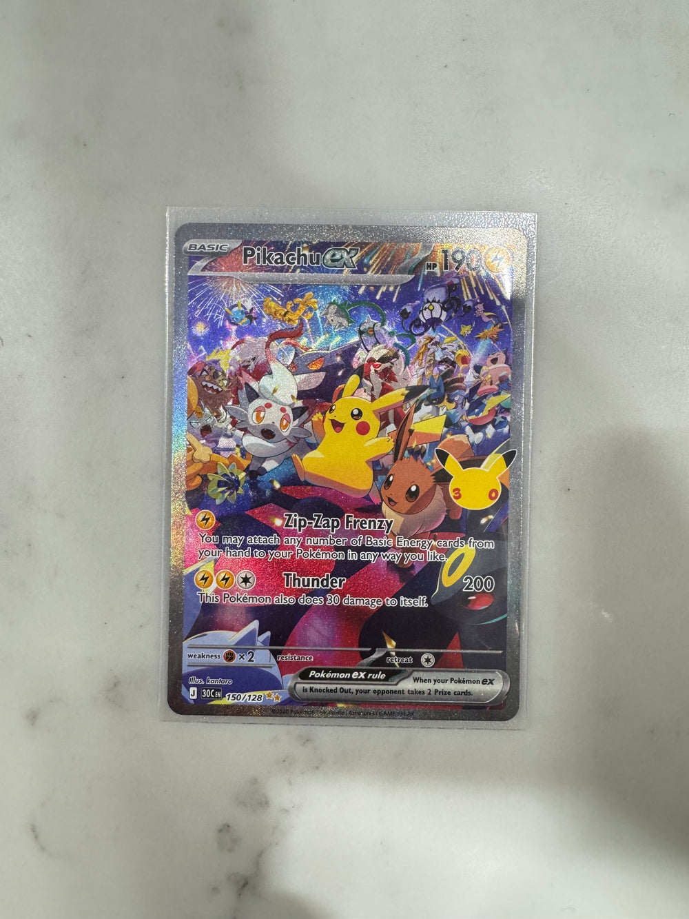 Pikachu ex 150/128 actual card condition photo