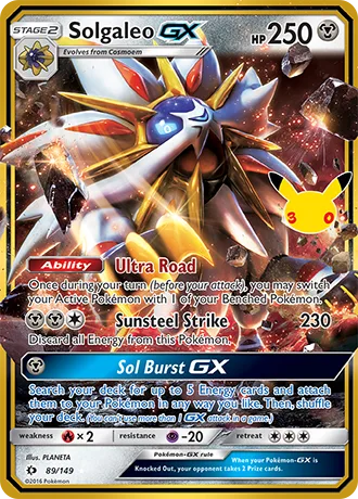 Pokemon TCG 30th Celebration Solgaleo-GX 89/149 Classic Collection