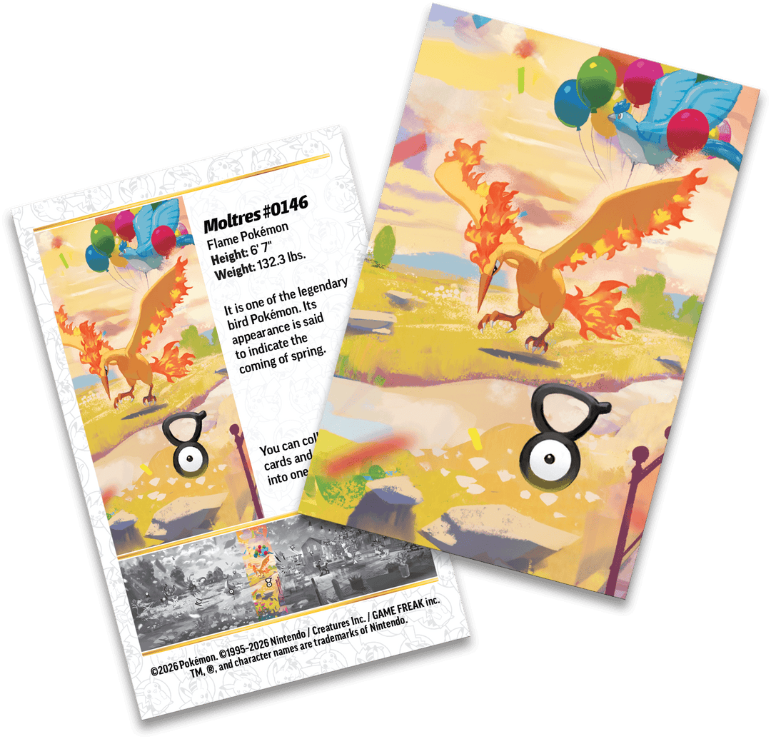 Day Moltres Mini Tin art card and sticker sheet