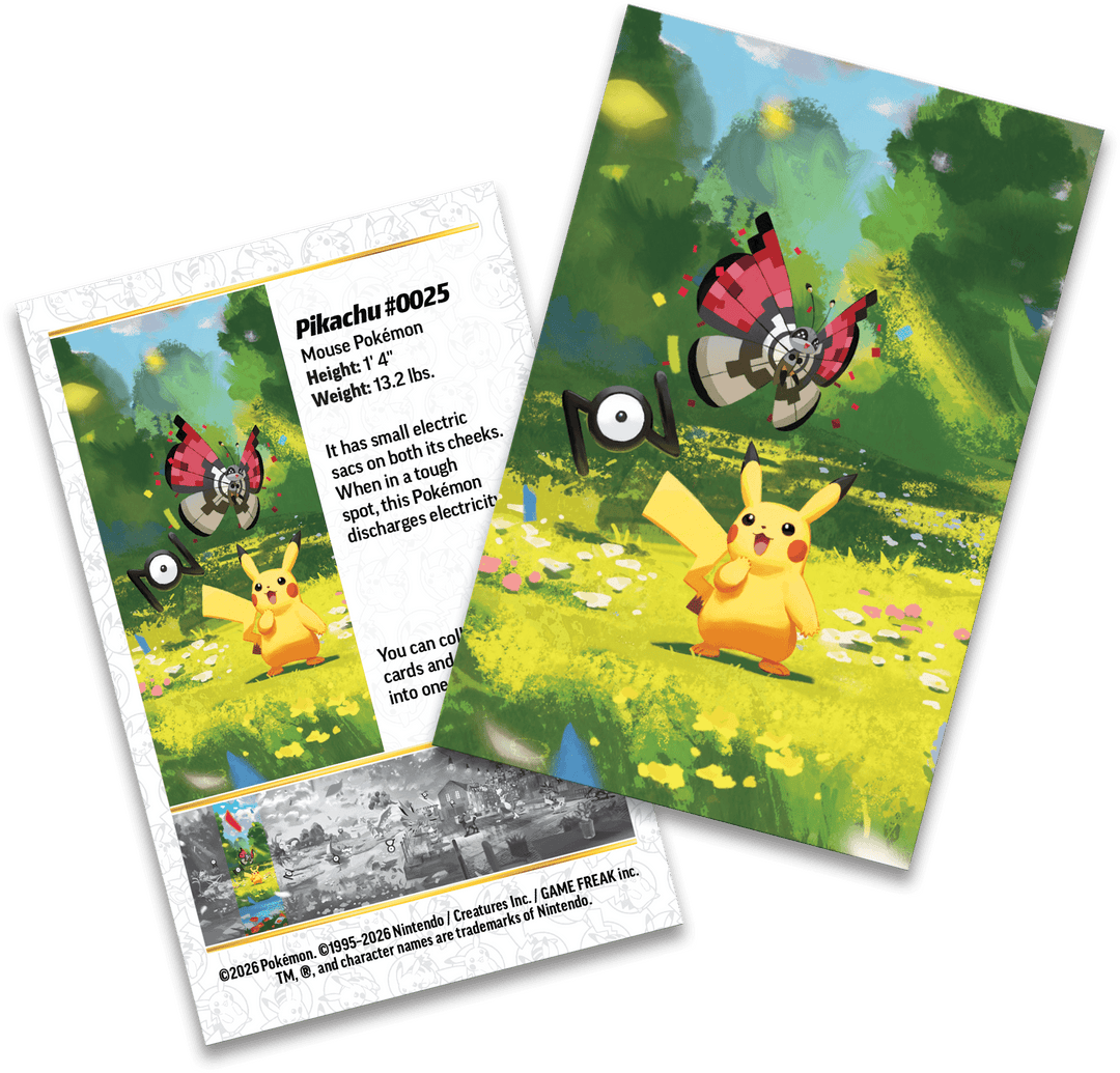 Day Pikachu Mini Tin art card and sticker sheet