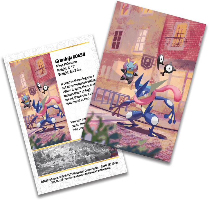 Night Greninja Mini Tin art card and sticker sheet
