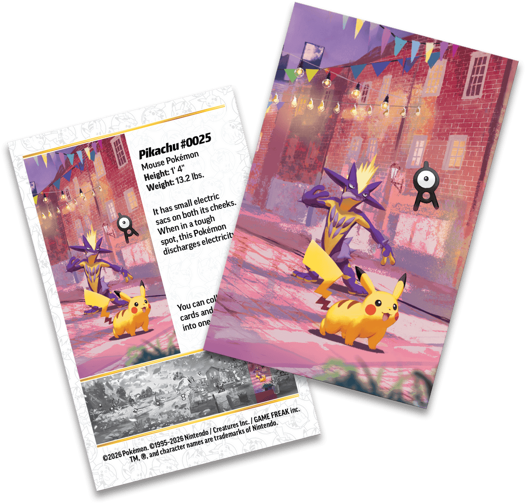 Night Pikachu Mini Tin art card and sticker sheet