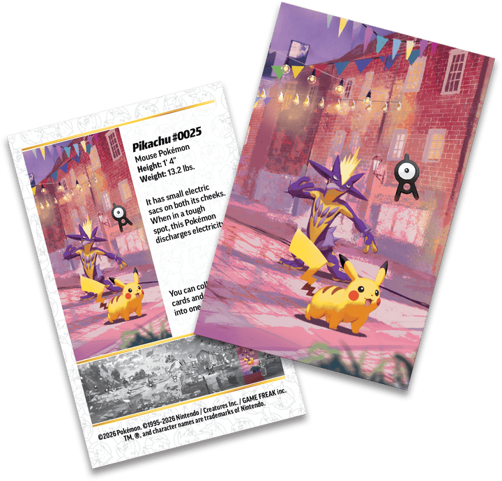 Night Pikachu Mini Tin art card and sticker sheet
