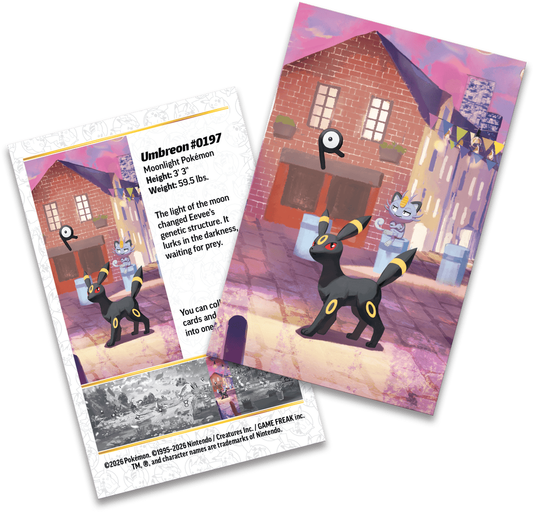 Night Umbreon Mini Tin art card and sticker sheet