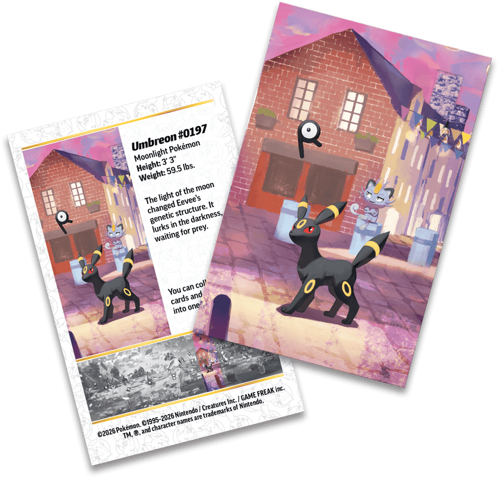Night Umbreon Mini Tin art card and sticker sheet