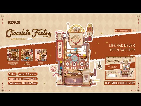 ROKR Chocolate Factory Marble Run 3D Wooden Puzzle LGA02