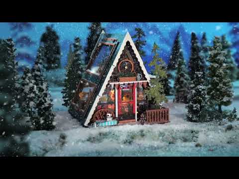 Rolife A-Frame Cabin with fold-away side windows DIY Miniature House DG181