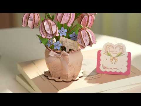 Rowood Pink Lily of the Valley DIY Flower Bouquet Wooden 3D Puzzle TF003 [PRE-ORDER]