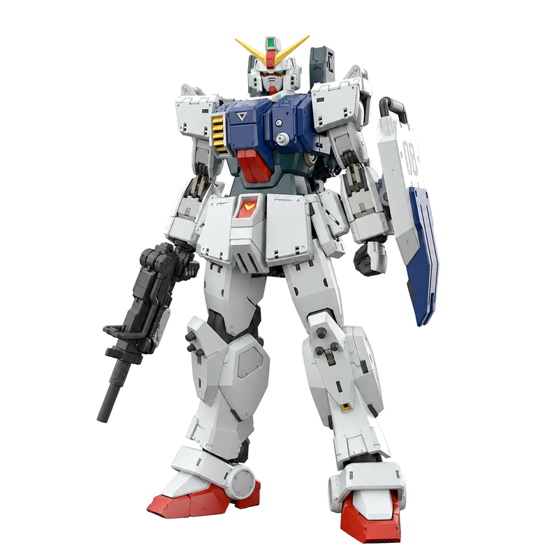 RG 1/144 Gundam Ground Type front view on pure white background