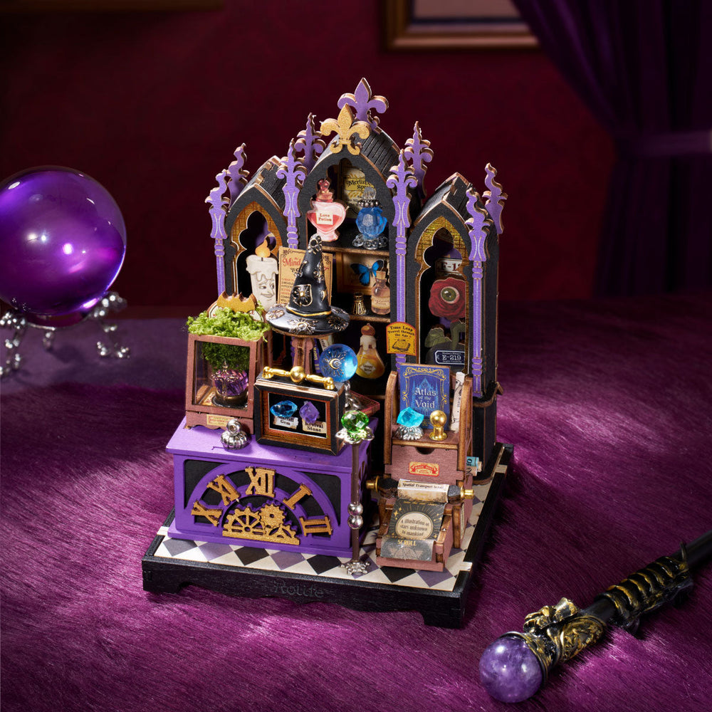 Curio Corner on a purple tabletop
