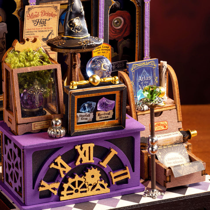 Curio Corner shelves and bottle details