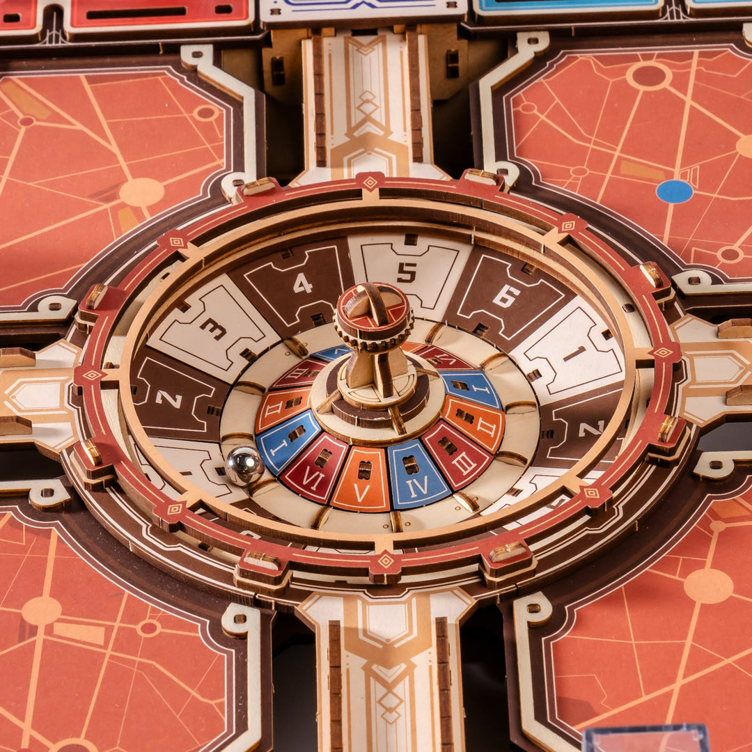 ROKR Fortune Quest EGM01 central marble spinner close-up