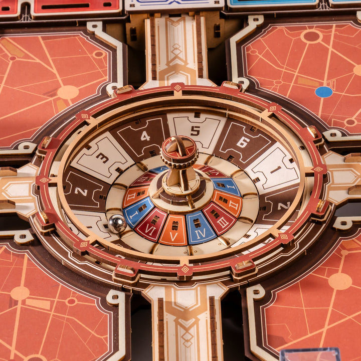 ROKR Fortune Quest EGM01 central marble spinner close-up
