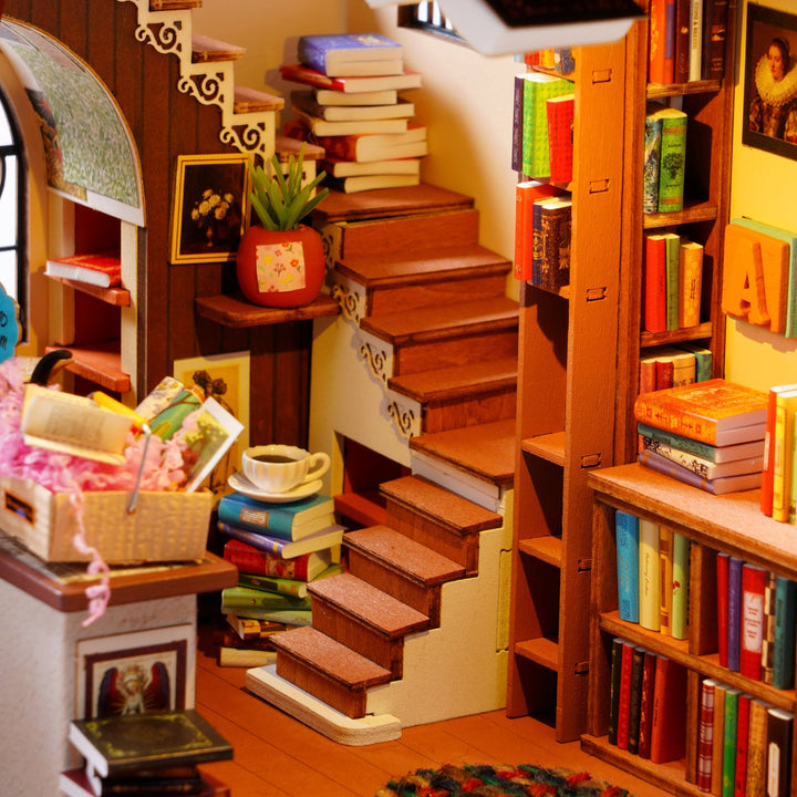 Pagestory Books staircase and miniature book details