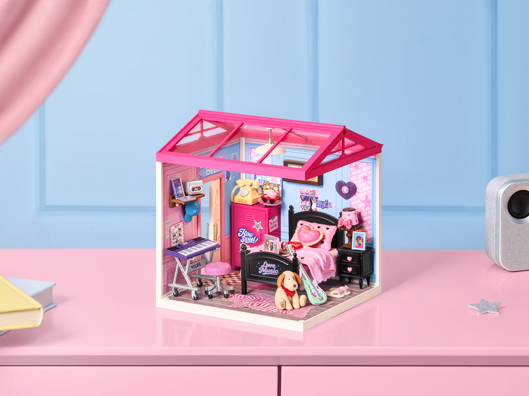 Rolife Bedroom Pop DW029 scene with separately sold roof