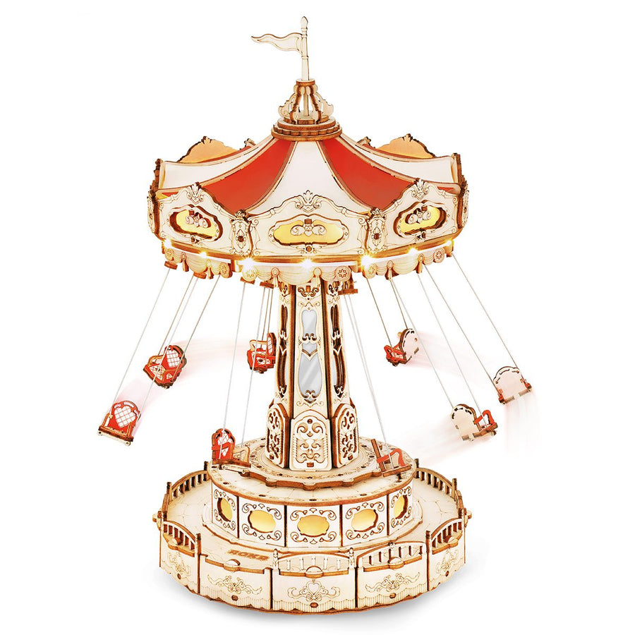 ROKR, Swing Ride, EA02, 3D wooden music box puzzle, front view
