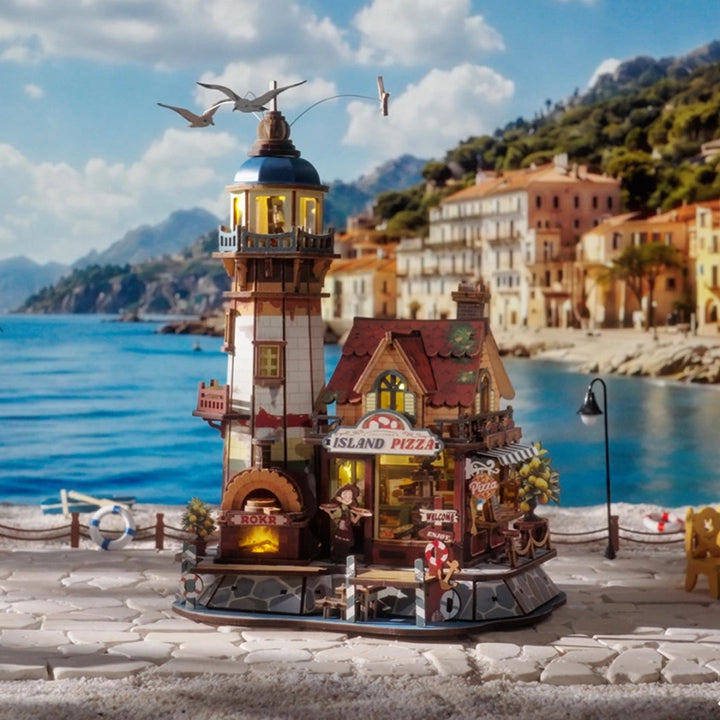 ROKR Chillbay Pizzeria Mechanical Wooden 3D Puzzle EAM02