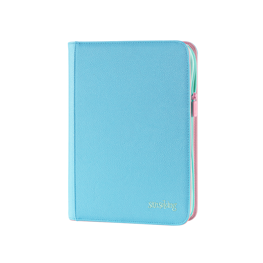 Sanseking - AUREX CR-01 9 Pocket PU Binder Blue - Front View