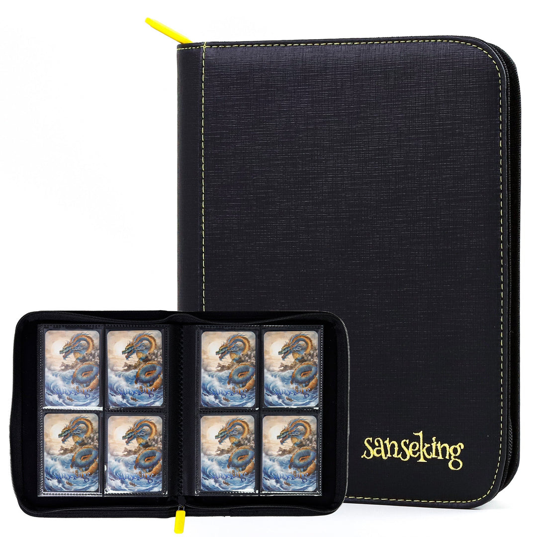 Sanseking - Black Grid 4 Pocket PU Binder With Waffle Pages - View 2