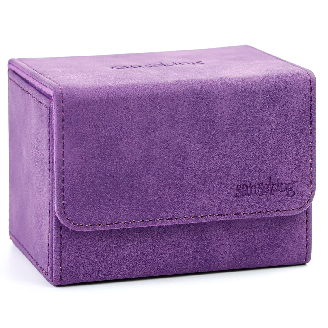 Sanseking - PU Deck Box For TCG (Horizontal, Purple) - Front View