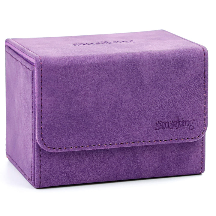Sanseking - PU Deck Box For TCG (Horizontal, Purple) - Front View