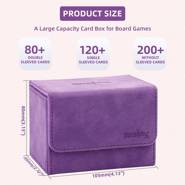 Sanseking - PU Deck Box For TCG (Horizontal, Purple) - View 3