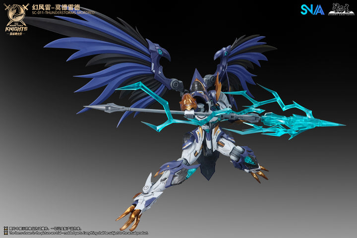 SNAA SC-011 Thunderstorms Mordred 1/144 model kit official colour image - winged action pose with energy spear