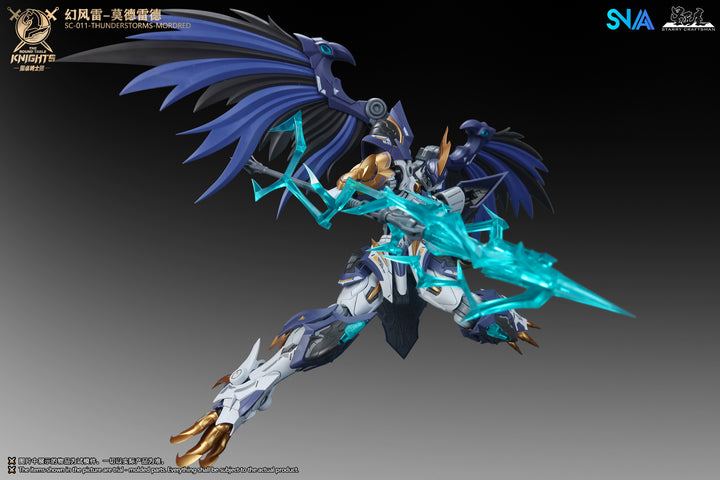 SNAA SC-011 Thunderstorms Mordred 1/144 model kit official colour image - energy spear attack pose