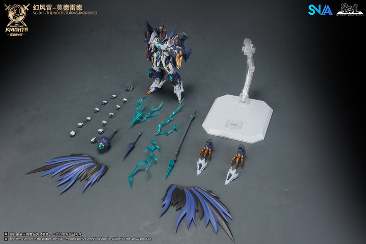 SNAA SC-011 Thunderstorms Mordred 1/144 model kit official colour image - model and accessory overview