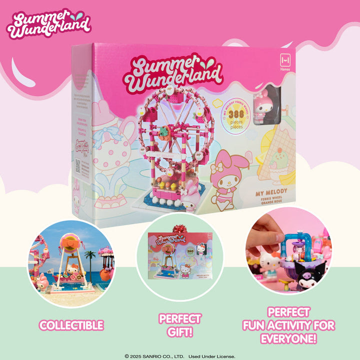 Hello Kitty - My Melody Summer Wunderland Theme Park Ferris Wheel Building Blocks